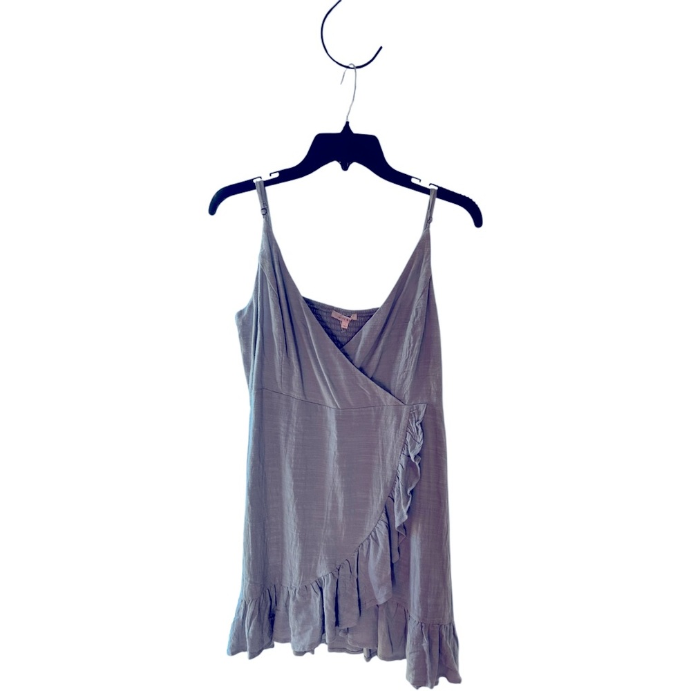 Lottie Moss blue ruffle faux wrap dress Sz L